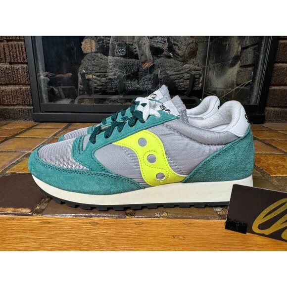 Mens 10 Saucony Original Jazz Vintage Green Grey Lifestyle Shoes S70368-57 - Picture 5 of 8